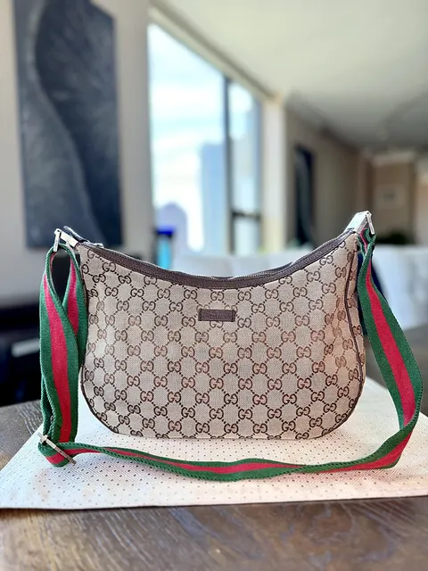 Gucci Web Sherry Crossbody Bag Unisex Adjustable