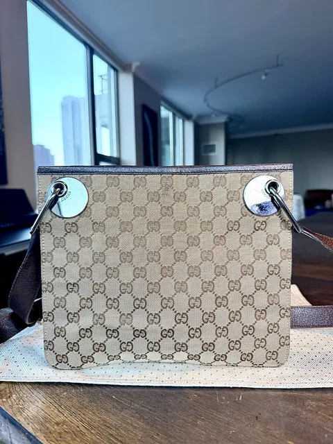 Gucci Canvas Brown Shoulder Bag